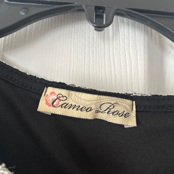 Cameo Rose Bodycon Women’s Black and Silver Beaded Dress Boho Sz M - Picture 3 of 5